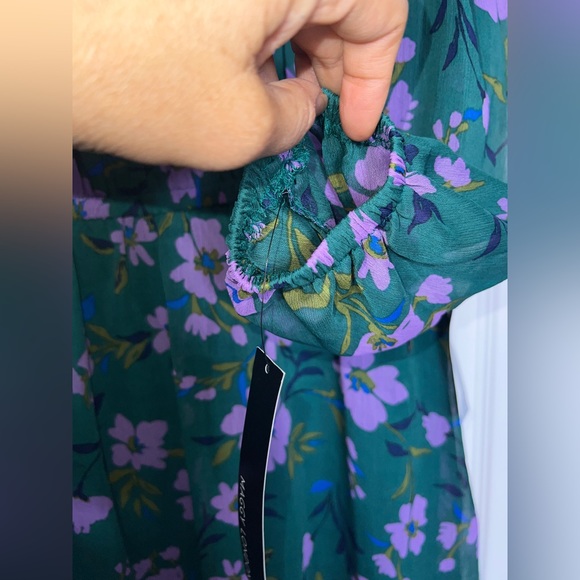 👗NWT! Maggy London Green Floral Dress - Picture 7 of 13